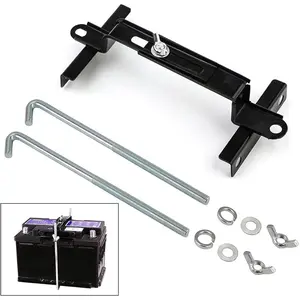 Adjustable Car Battery Hold Down – Universal Crossbar Kit with L-Bolts, Secure & Stable Battery Mount for Cars & SUVs
