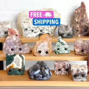Mystery Crystal Buddy – Cute Natural Stone Pet Rock Gift – Holiday Stocking Stuffer – Adopt A Crystal Friend – Gift for Her