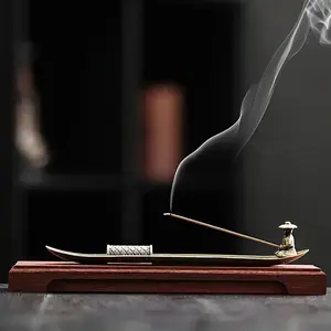 Vintage Metal Fisherman Incense Burner, Home Decor Aromatherapy Stick Holder, Zen Lamp for Christmas Halloween Easter Hanukkah Thanksgiving, Scented Home Fragrance