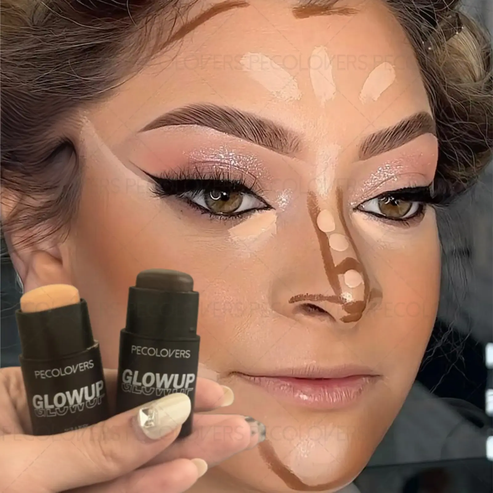 1PC Monochrome Contouring Stick, Soft and Smooth Texture, Light and Non-greasy, Three-dimensional Contouring, Not Easy To Smudge, Daily Makeup Tool.