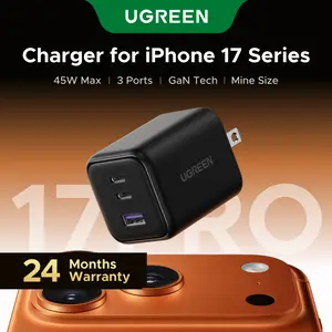 UGREEN 45W USB C Charger Block Nexode 3-Port GaN Fast Type C Charger Compact Foldable Power Adapter for MacBook Pro Air Dell XPS iPhone 17 16 15 iPad Pro Galaxy S25 ,#SummerVibes,mothersdaygift