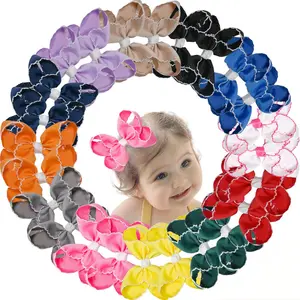 JoyBowie  Grosgrain Ribbon Bow Alligator Clips, Cute Bubble Lace Hair Accessories for Girls Handmade High Quality Material Sturdy Salon Clips