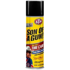 3x Stp Son of a Gun Tire Care - Gloss Shine Spray Wheel Cleaner Automotive Exterior Detailing Dressing Rubber Protection High Glossy Finish Vehicle Grooming Car Wash Supplies Auto Care Maintenance Bundle Bulk Lot 21oz Spray