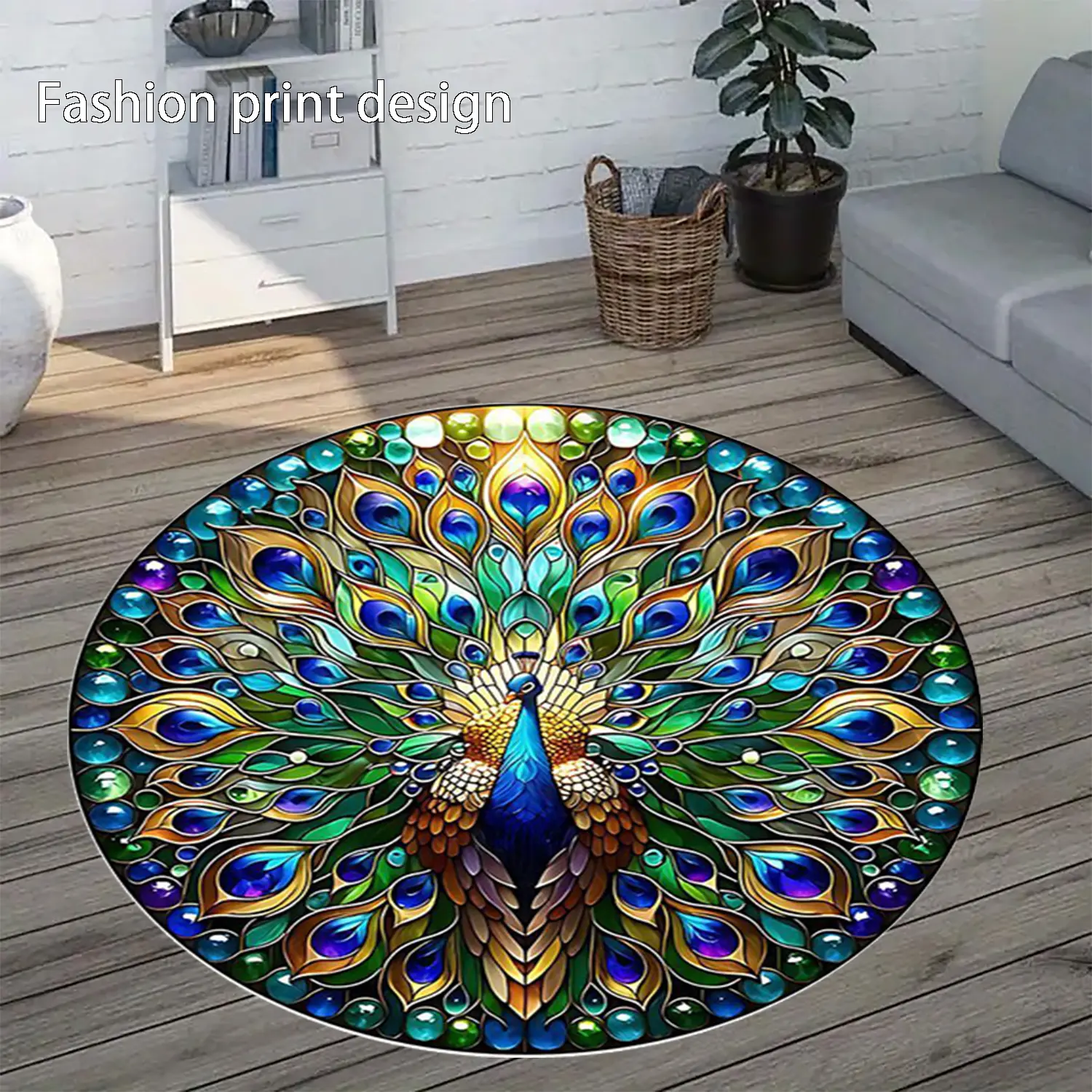 1 peacock floor mat, Contemporary Decorative rug, suitable for bedroom bedside decoration, living room home decoration, balcony decoration, hotel decoration, New Year holiday decoration, Valentine's Day decoration