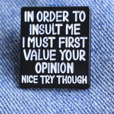 Short Phrase Enamel Brooch, Badge, Fashion Jewelry Gift for Friend, Lapel Pin, Clothes Accessories for Women & Men, Metal Pin, Alloy Brooch Pin, Pin Included