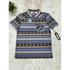 Rock And Roll Denim SS Printed New Polo BD Blue