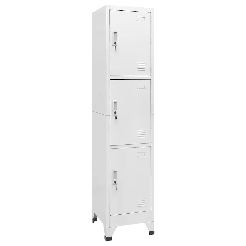 vidaXL Locker Cabinet, Home Office Storage Cabinet with Lockers and 3 Compartments, File Cabinet for Home School Changing Room, Industrial Style 244474