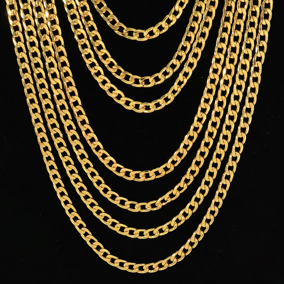 18K 6mm Figaro Chain Necklace - 18/20/22/24/26 inch Flat Link Chain - Unisex Fashion Couple Gift - Perfect for Daily Wear, Vacations, Parties, Holidays, Birthdays, Halloween, Christmas, Back-to-School - Hiphop Style Jewelry Holiday Gift