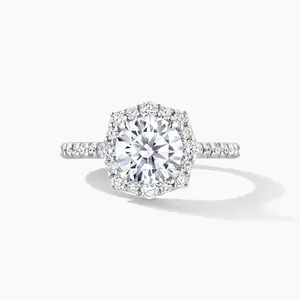 Platinum 0.77 ctw Natural 1.53 Center Lab-Grown Diamond Round Engagement Ring