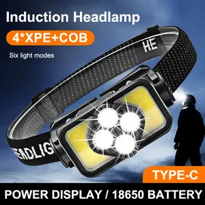 Rechargeable Headlamp, Super Bright High Lumen Adjustable Headbandss Headlamp Flashlights, Clearance Led Charger Battery Operated High Power Headlamp, Tactical Headlamp, 7 Modes, Suit For Outdoor Running, Hunting, Camping, Hiking Portable Lighting