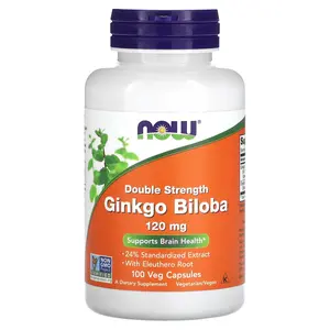 NOW Foods Ginkgo Biloba With Eleuthero Root, 100 Veg Capsules