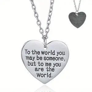 Women's Heart Design Pendant Necklace - Adjustable Rhodium Chain-Link Fashion Costume Jewelry, Personalized Love Gift for Valentine's Day, Mother's Day, Birthday