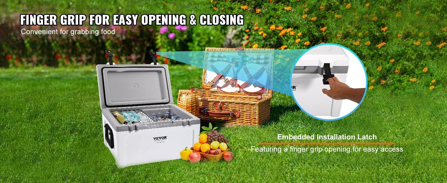 VEVOR Insulated Portable Lunchbox Cooler, Max 52 qt - Holds 50 Cans, Ice Retention Hard Cooler with Heavy Duty Handle, Ice Chest Lunch Box for Camping, Beach, Picnic, Travel, Outdoor VEVOR Insulated Portable Lunchbox Cooler, Max 52 qt - Holds 50 Cans, Ice Retention Hard Cooler with Heavy Duty Handle, Ice Chest Lunch Box for Camping, Beach, Picnic, Travel, Outdoor