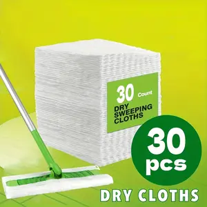 Disposable Dry Sweeping Cloth Pads, 30pcs/pack Disposable Duster Refills Mop Pads, Thickened Dust Removal Paper, Compatible with Swiffer Sweeper, Flat Mop Pads