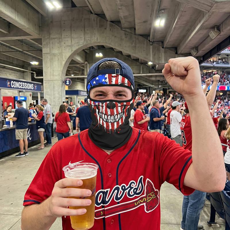 USA Flag Skull Balaclava - UV Protection Breathable Full Face Mask for Motorcycle, Cycling & Skiing - Tactical Windproof Headwear for Men & Women - Sun Protection Hood