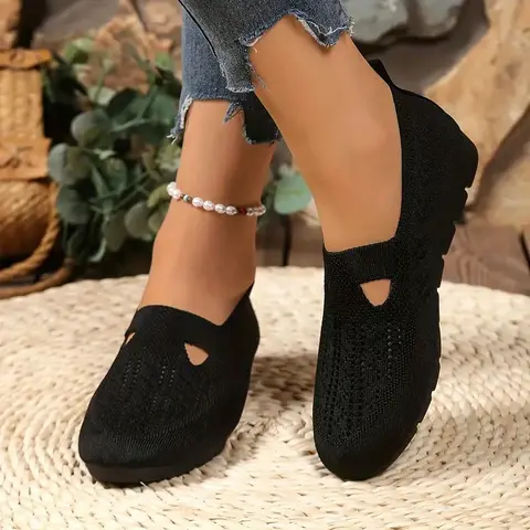 Knit Shoes That Slap! Breathable Cutouts + Cloud-Soft Sole – Perfect for Commutes, Errands & Hangouts