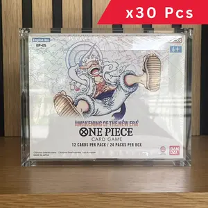 One Piece Booster Box Acrylic Display Case 99% UV Resistant Magnetic Lid 30 Count