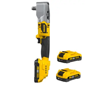 ALLOYPOWER 20V Brushless Right Angle Wrench, 207 Ft-lbs（280N.M） High Torque Cordless Power Tool with 2×2.0Ah Batteries, LED Light, 2-Speed Control, Compact 90° Design for Tight Spaces, yellow  brand inpact  wrench m12 fuel