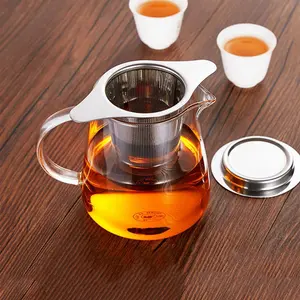 1 Piece Tea Infuser, 304 Stainless Steel Tea Strainer, Double Handle Tea Strainer with Lid, Tea Coffee Infuser with Dense Mesh