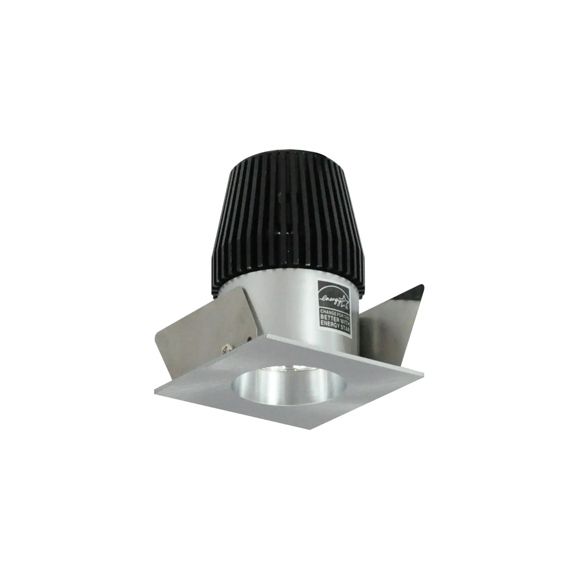 Nora NIO-1SNG50XNN 1 inch Iolite LED NTF Square Reflector with Round Aperture, 600lm, 5000K, Natural Metal Reflector / Natural Metal Flange
