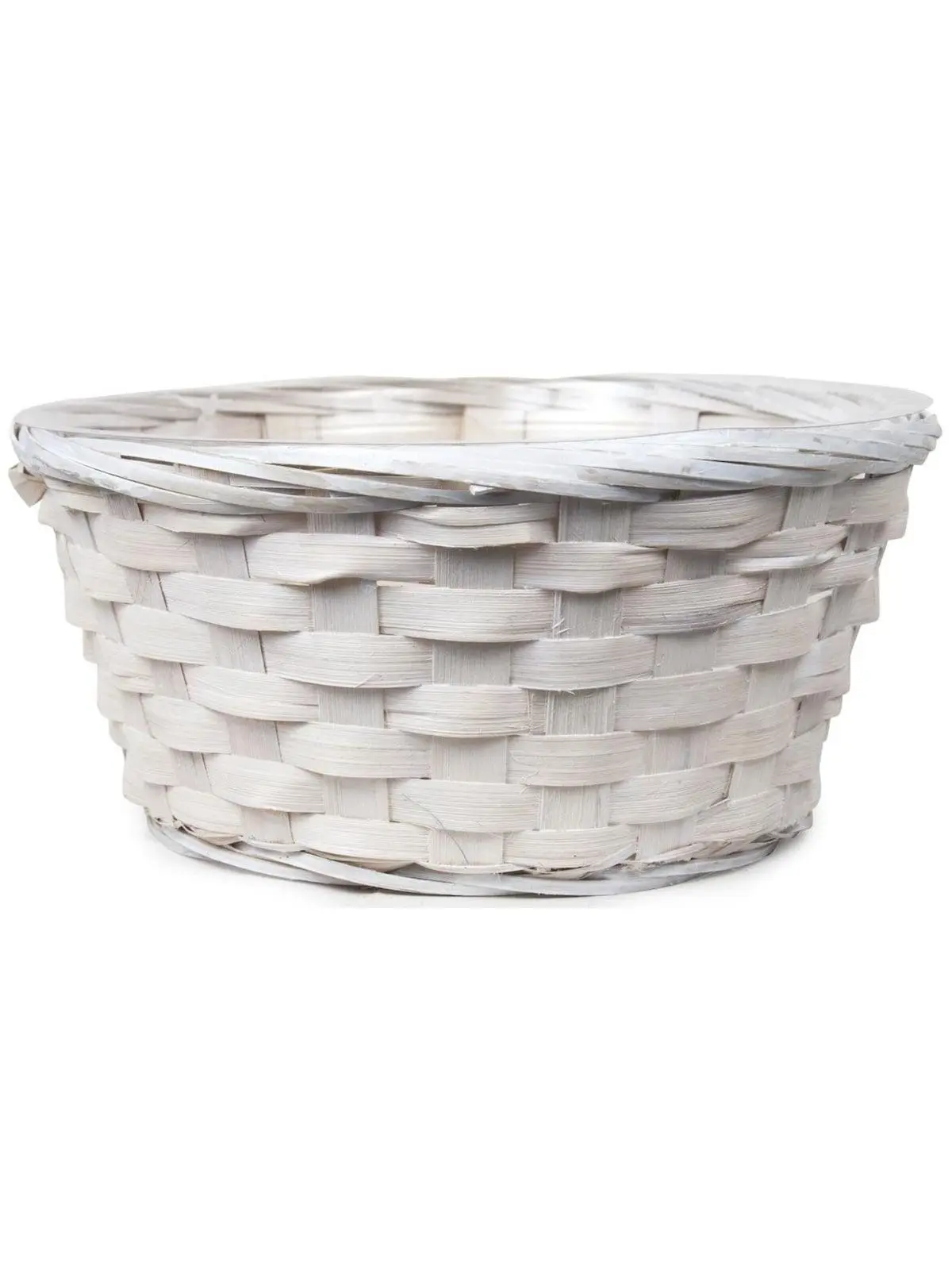 White Washed Round Basket