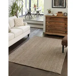 Gray Braided Jute Rug