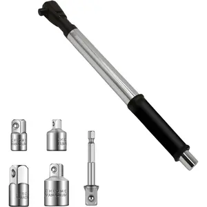 1/2" Offset Extension Wrench Impact for Electric Drill,Impact Wrench Extender with Versatile 3/8", 1/4" Square Drive Adapters Impact Ratchet Extender, for Tight Spaces