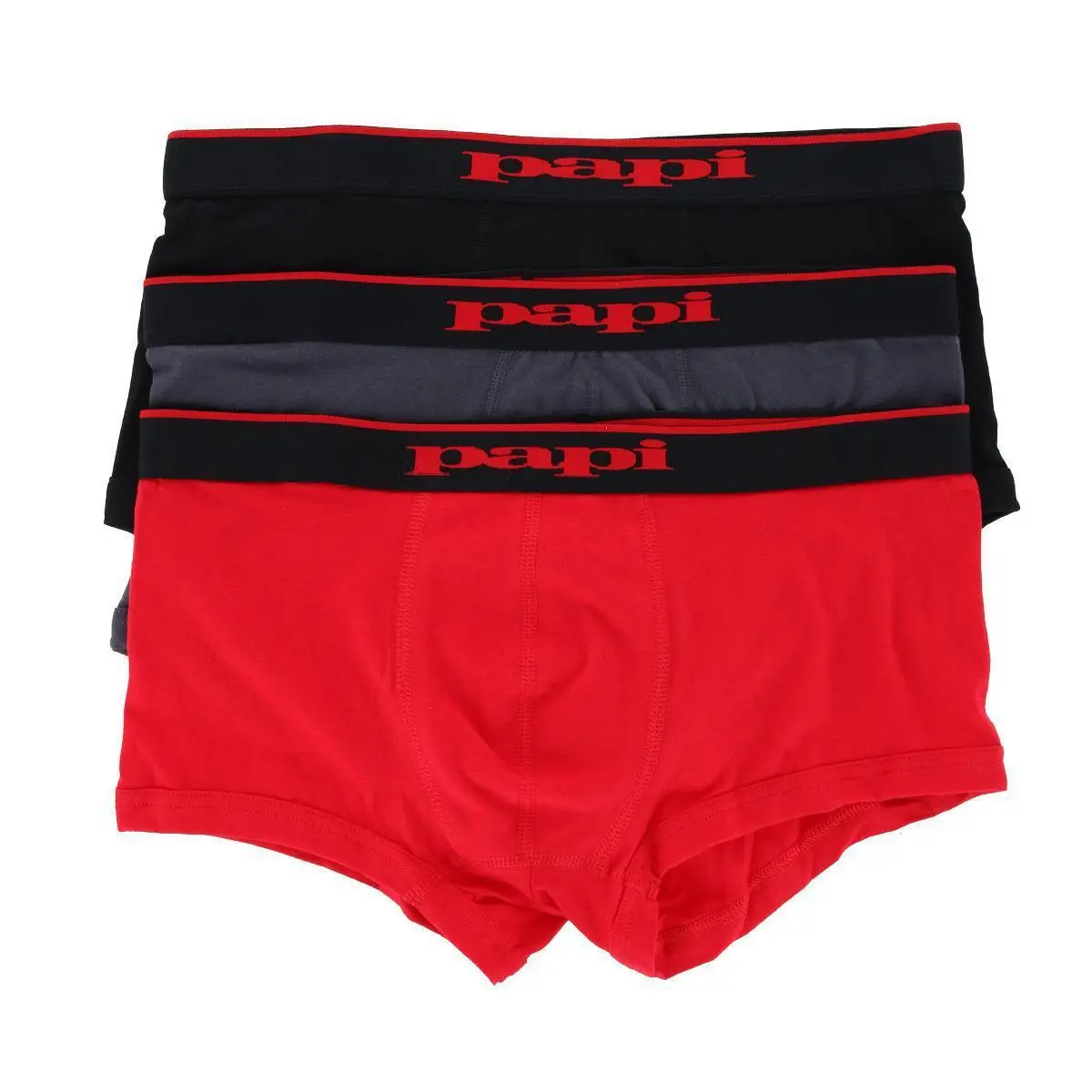 PAPI Men's 3-Pack Solid Brazilian Trunks, Athletic Underwear in Soft 4-Way Stretch Fabric with Contoured Pouch for All Day Wear, Athletic Sport Underwear, Male, Soft Fabric, Workout Underwear