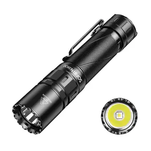 Sofirn SK30 Tactical Flashlight  3000 High Lumens Pocket Flashlight Dual Switches 6 Modes Super Bright IP68 LED Flashlight for Camping, Home, Emergency, Rescue, Hunting, Inspection, Repair Reading Light Clip-on waterproof rechargeable ever flexi able