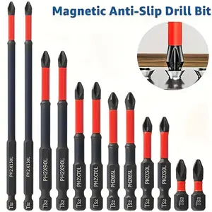 Magnetic Drill Bit Set, Anti-Slip Phillips & Impact Bits for Electric and Manual Drivers, Durable & Secure Drilling Solution, Screwdriver Drill Bits, Replaceable Screwdriver Bits, Tool Accessories