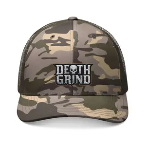 Death Grind Camo Hat for Bodybuilders, Powerlifters & Fitness Enthusiasts | Hardcore Gym Apparel