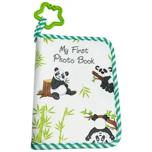 Panda Baby Photo Album, Soft Cloth Album, First Year Memorial Album, Newborn Infant Gift, Holds 4x6 Inch Photos, Photo Book