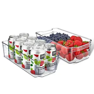 Lifemaster Pantry Organizers and Storage Bins - Stackable Clear Bins for Kitchen and Freezer, Snack Pantry Organizer, Refrigerator Storage Solutions, Multi-Purpose Kitchen Storage Bins - 2 pack