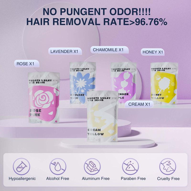 WUWUVISTA Waxing kit Hair Removal Hard Wax for Full Body/Face/Underarm/Bikini/Sensitive Skin for Women&Men(23 items)