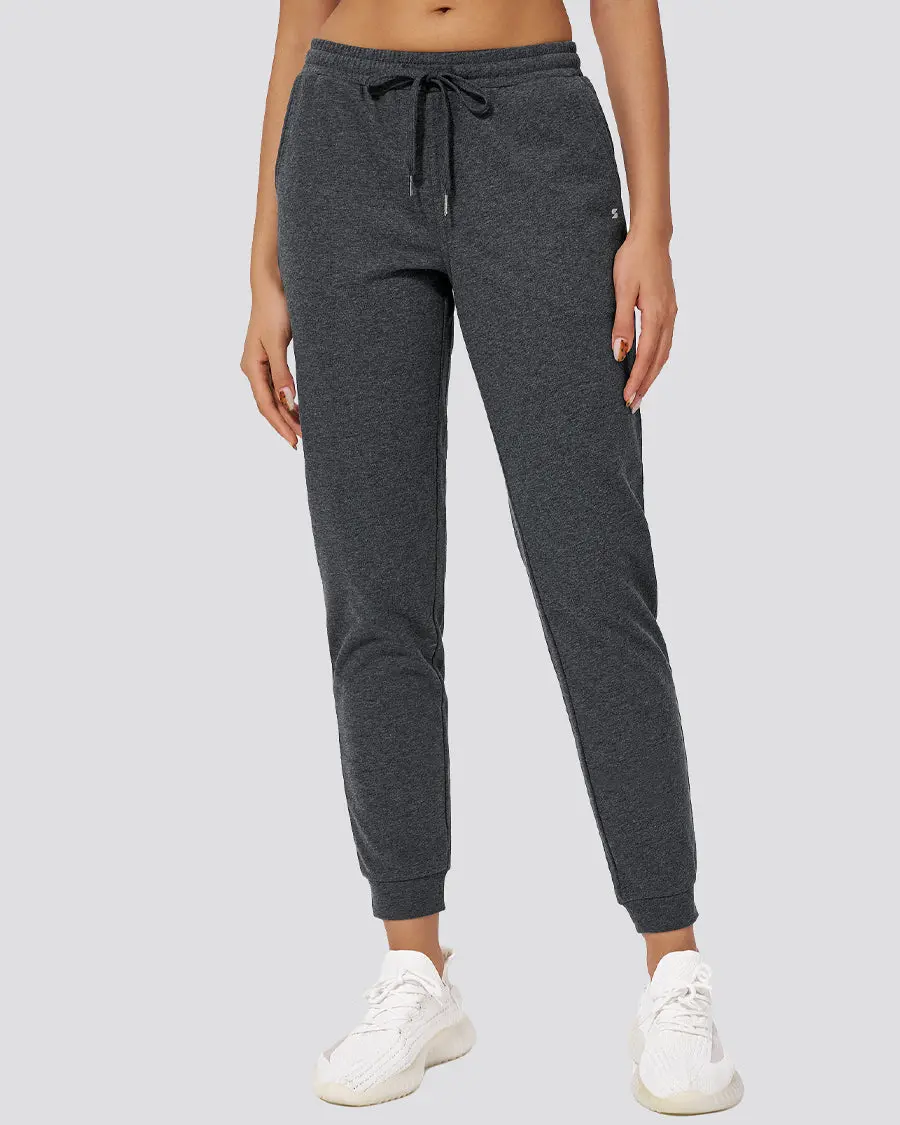 Women's Soft Cotton Joggers, Baggy Casual Athletic Workout Sweatpants with 3 Pockets for Lounging with an Adjustable Drawstring, Casual Athletic Joggers, Soft Jogger Trousers