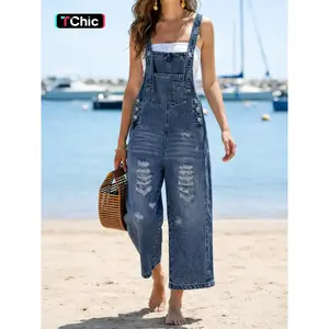 Loose-Fit Women's Denim Overalls, Adjustable Casual Stylish Jumpsuit for Everyday Wear, Perfect for Summer and Spring