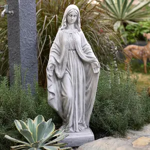 1pc Virgin Mary Outdoor Statue, Religious Mother Garden Decor Statues, Catholic Mother Mary Yard Patio Deck Home Entryway Hallway Sculpture