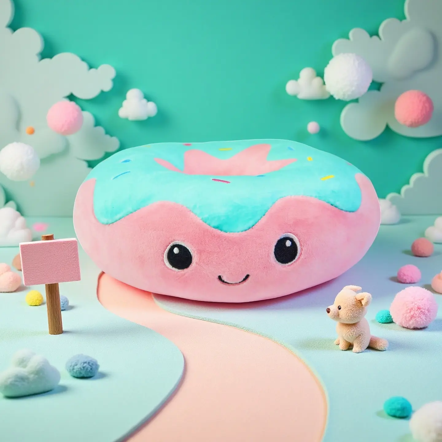 Christmas Gift Idea  10'' Kawaii Donut Plush Pillow – Soft 4-Way Stretch Stuffed Pastry Toy, Cute Frosted Doughnut Cushion for Kids & Adults | Machine-Washable, CPSIA Safe Gift & Room Décor Accent