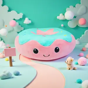Christmas Gift Idea  10'' Kawaii Donut Plush Pillow – Soft 4-Way Stretch Stuffed Pastry Toy, Cute Frosted Doughnut Cushion for Kids & Adults | Machine-Washable, CPSIA Safe Gift & Room Décor Accent