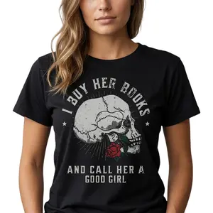 Men's Dark Romance T-shirt, I Buy Her Books And Call Her A Good Girl Book Lover Gift For Husband Villain Lover Shirt Smut Reader Bookish Tee Womenswear