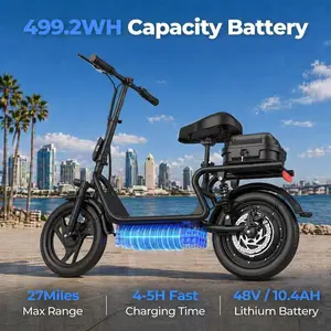 ESBS Electric Scooter, Peak Power 750W, Top Speed 22 mph, Battery 10.5-22.5Ah, Driving Range 20-60 Miles, Adjustable Height, Electronic Brake, 14-inch Inflatable Tires..SummerWins,Father's Day Gife