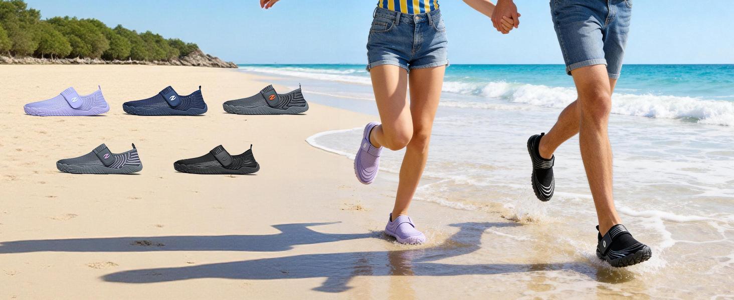 Quick Dry Barefoot Beach & Pool Shoes - Slip-on for Women & Men, Surf, Yoga & Water Sports