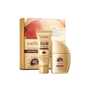 SADOER 5-in-1 Broad Spectrum Sunscreen SPF50+ PA++++, Lightweight Watery Essence, Strong UVA/UVB Protection, Water Resistant, Non-Greasy & Gentle for Face and Body (Golden collagen)