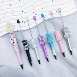 8pcs Starry Bead Pen Set, Pen Glitter, DIY Style, Handmade Craft Kit, Student Writing Supplies, Holiday Gift, Artificial Rhinestones, Varied Pearl Sizes