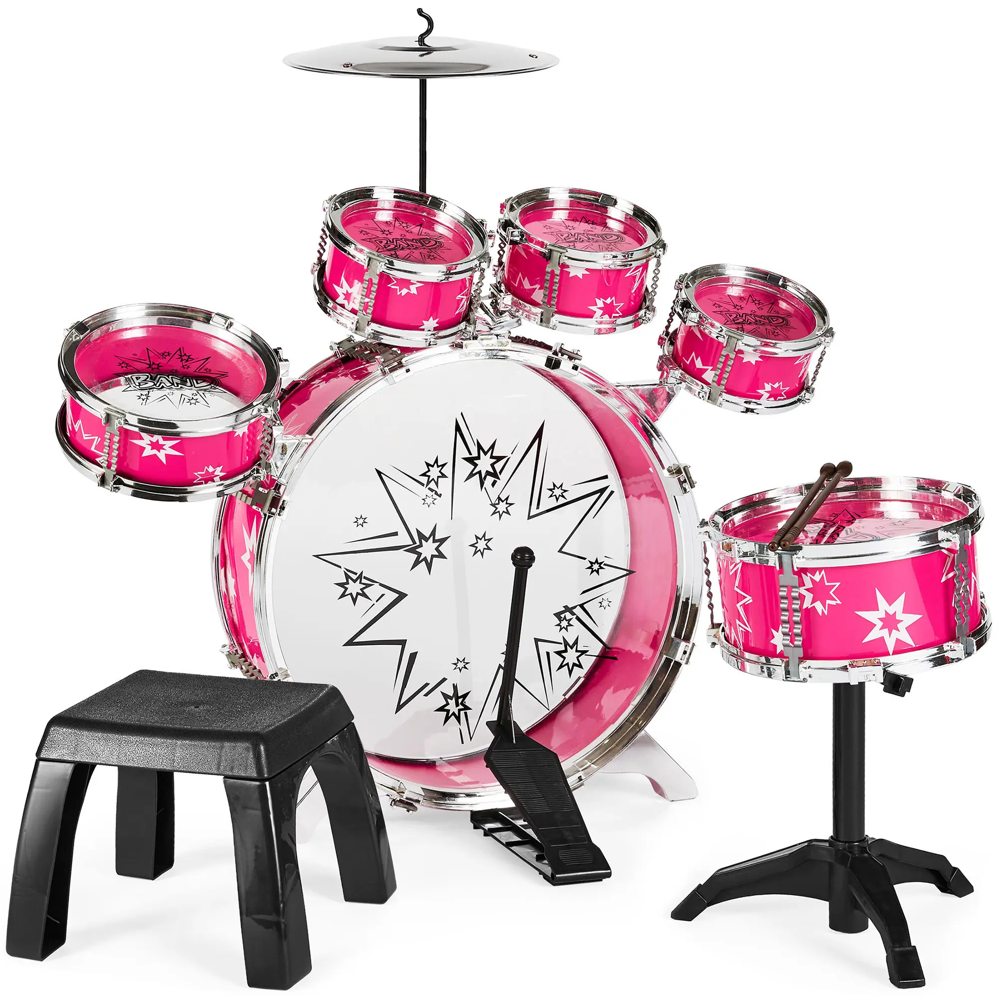 Best Choice Products 11-Piece Kids Starter Drum Set w/ Bass Drum, Tom Drums, Snare, Cymbal, Stool, Drumsticks Best Choice Products 11-Piece Kids Starter Drum Set w/ Bass Drum, Tom Drums, Snare, Cymbal, Stool, Drumsticks