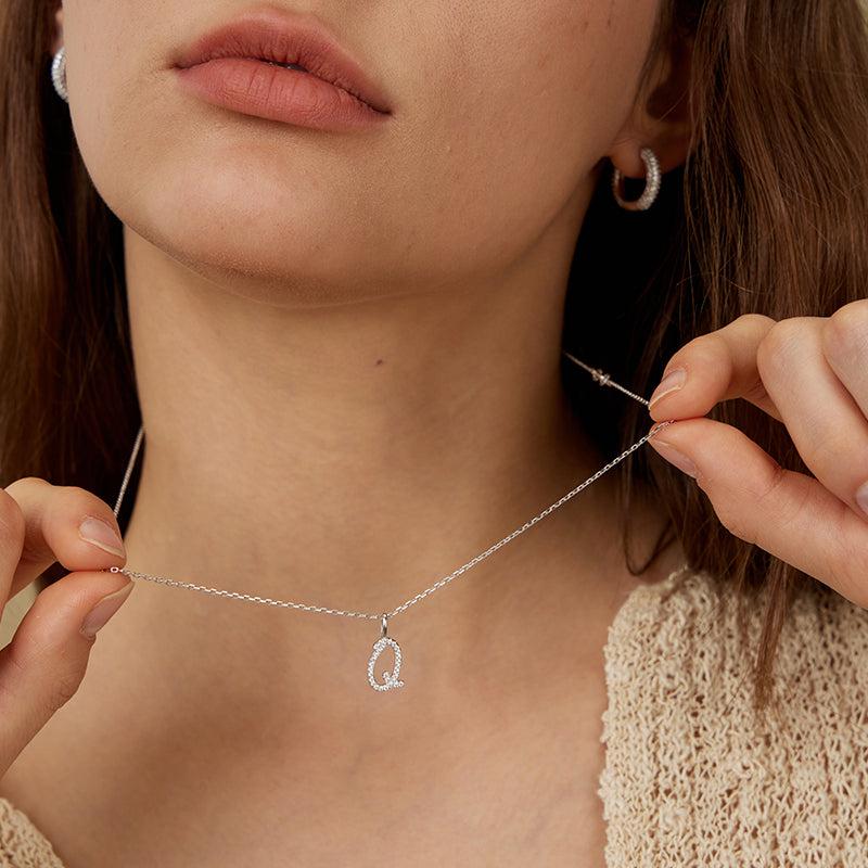 Imprint-Artistic Initial Letter Pendant Necklace [ARSIS JEWELRY]