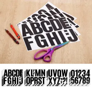 15 Sheets Large Self Adhesive Vinyl Letters Numbers Kit, 4 Inch Mailbox Numbers Stickers for Mailbox, Signs, Window, Door, Cars, Trucks, Home, Business, Address Number, lockers (4 Inch, Black)