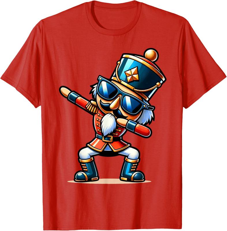 Christmas Nutcracker Dabbing Boys Santa Xmas Funny Unisex T-Shirt Sweatshirt Hoodie Hooded Cotton Menswear Man Classic Short Sleeve Tshirt
