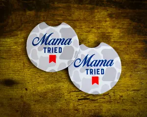 [1 PAIR OF COASTER] Mama Tried White Camo Car Coaster