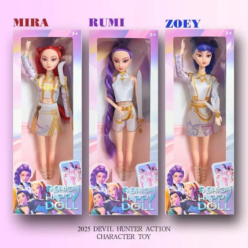 New Arrival Kpop Demon Hunter Girl Group Dolls - Mira, Rumi, Zoey with Theme Song Music Toy, Back-to-school season Birthday Gift for Girls Collectible Dolls